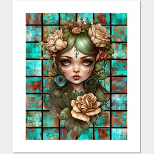 Copper Patina Boho Gothic Girl 10 Posters and Art